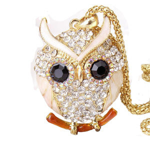 Large Crystal Owl Bird Necklace Jewelry 72